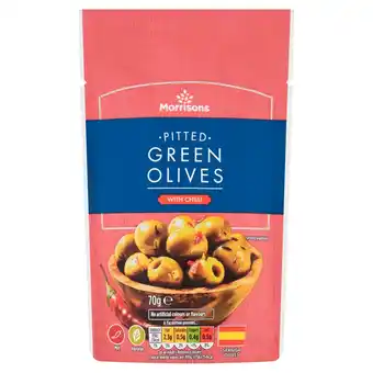 Morrisons Morrisons Pitted Green Olives With Chilli (70g) offer