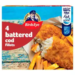 Morrisons Birds Eye 4 Large Battered Cod Fillets 400g offer