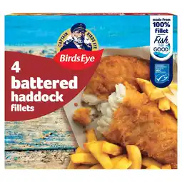 Morrisons Birds Eye 4 Battered Haddock Fish Fillets 400g offer