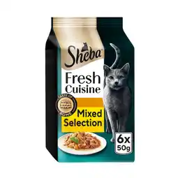 Asda Sheba Fresh Cusine Taste of Rome Wet Cat Food Poultry in Gravy 6x50g Pouch offer