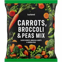 Iceland Iceland Carrots, Broccoli & Peas Mix 1kg offer