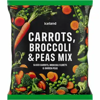 Iceland Iceland Carrots, Broccoli & Peas Mix 1kg offer