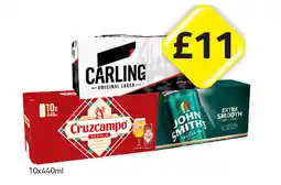 Londis Carling, Cruzcampo, John Smiths offer