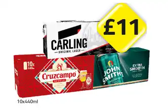 Londis Carling, Cruzcampo, John Smiths offer