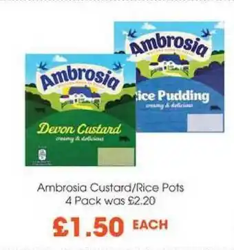Centra Ambrosia Custard-Rice Pots 4 Pack offer