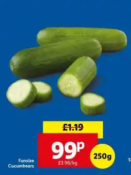 Lidl Funsize Cucumbers offer