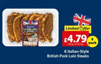 Lidl 6 Italian-Style British Pork Loin Steaks offer