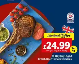 Lidl 21-Day Dry-Aged British Beef Tomahawk Steak offer