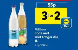 Lidl FREEWAY Soda and Diet Ginger Ale 1L offer