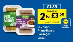 Lidl Vemondo Plant-Based Sausages offer