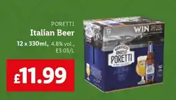 Lidl Poretti Italian Beer offer