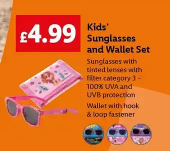 Lidl Kids’ Sunglasses and Wallet Set offer