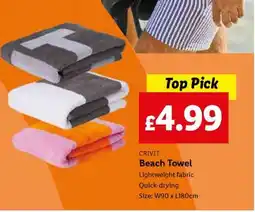 Lidl CRIVIT Beach Towel offer