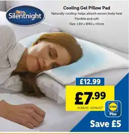 Lidl Cooling Gel Pillow Pad offer