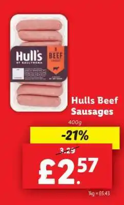 Lidl Hulls Beef Sausages offer
