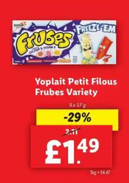 Lidl Yoplait Petit Filous Frubes Variety offer