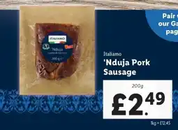 Lidl Italiamo 'Nduja Pork Sausage offer