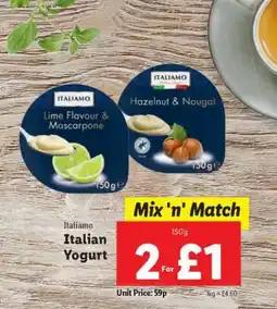 Lidl Italiamo Italian Yogurt offer