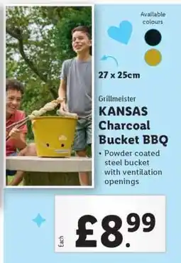 Lidl Grillmeister KANSAS Charcoal Bucket BBQ offer