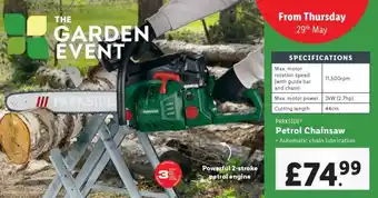 Lidl Parkside Petrol Chainsaw offer