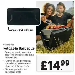 Lidl Grillmeister Foldable Barbecue offer