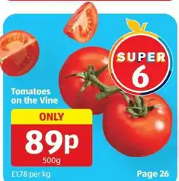 Aldi Tomatoes on the Vine offer