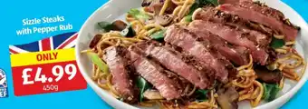 Aldi Sizzle Steaks with Pepper Rub offer