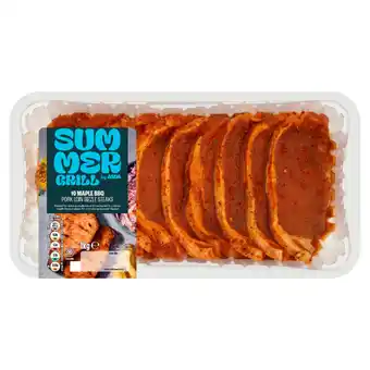 Asda SUMMER GRILL by ASDA 10 Maple BBQ Pork Loin Sizzle Steaks 1kg offer