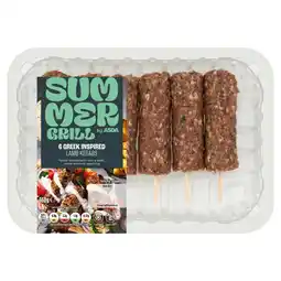 Asda SUMMER GRILL by ASDA 6 Greek Inspired Lamb Kebabs 360g offer