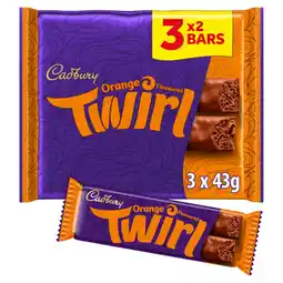 Asda Cadbury Twirl Orange Flavoured Bars 3 x 43g (129g) offer