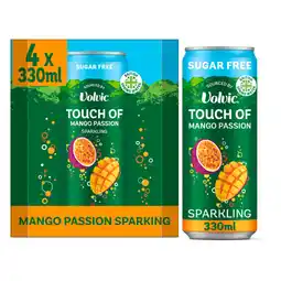 Asda Volvic Touch of Mango Passion Sparkling Sugar Free Flavoured Water Multipack 4x330ml offer