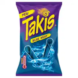Iceland Takis Blue Heat Seasoned Chilli and Lime Flavour Fried Corn Snack 180g offer