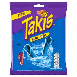 Iceland Takis Blue Heat Seasoned Chilli and Lime Flavour Fried Corn Snack 180g offer