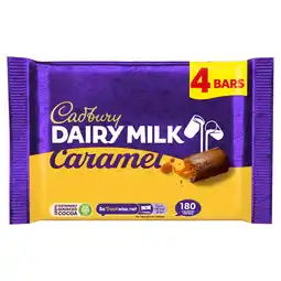 Morrisons Cadbury Dairy Milk Caramel Chocolate Bar 4 Pack Multipack offer