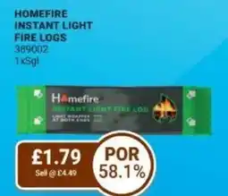 Bestway Homefire instant light fire logs offer