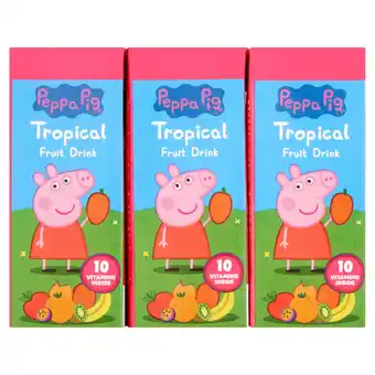 Iceland Peppa Pig Tropical Fruit Drink 3 x 200ml offer