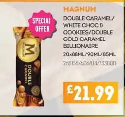 Bestway MAGNUM Double caramel/ white choc & cookies/double gold caramel billionaire offer