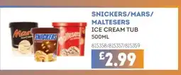 Bestway SNICKERS/MARS/ MALTESERS Ice cream tub offer