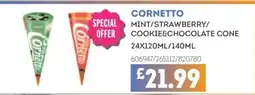 Bestway CORNETTO Mint/strawberry/ cookie&chocolate cone offer