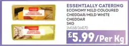 Bestway ESSENTIALLY CATERING Economy mild coloured cheddar/mild white cheddar offer
