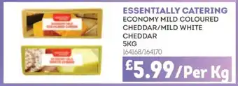 Bestway ESSENTIALLY CATERING Economy mild coloured cheddar/mild white cheddar offer