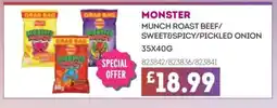Bestway MONSTER Munch roast beef/ sweet&spicy/pickled onion offer