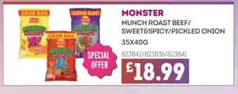 Bestway MONSTER Munch roast beef/ sweet&spicy/pickled onion offer