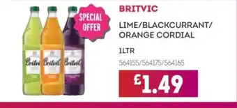 Bestway BRITVIC Lime/blackcurrant/ orange cordial offer
