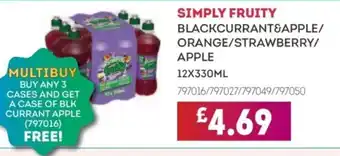 Bestway SIMPLY FRUITY Blackcurrant&apple/ orange/strawberry/ apple offer