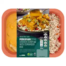 Asda ASDA Meal for One Peruvian Style Chicken Curry with Coriander Rice 400g offer