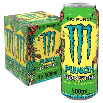 Asda Monster Energy Drink Rio Punch 4 x 500ml offer