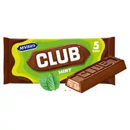 Iceland McVitie's Club Mint Bars 5 x 22g (110g) offer