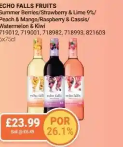 Bestway ECHO FALLS FRUITS Summer Berries/Strawberry & Lime 9%/ Peach & Mango/Raspberry & Cassis/  Watermelon & Kiwi offer