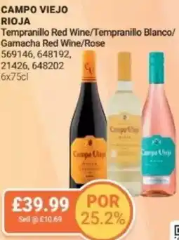 Bestway CAMPO VIEJO RIOJA Tempranillo Red Wine/Tempranillo Blanco/ Garnacha Red Wine/Rose offer
